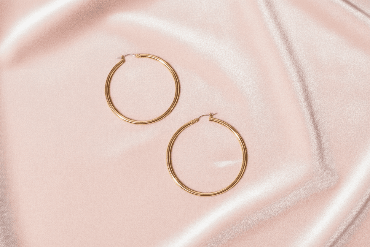 Gold Tone Classic Hoop Earrings - Reed House of Jewels