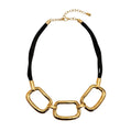 Black Multi - Stand Cord and Gold Necklace - Reed House of Jewels