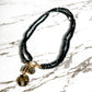 Jet Black and Gold Tone Necklace - Reed House of Jewels