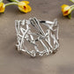 Silver Plated Wide Scribble Cuff Bracelet - Reed House of Jewels