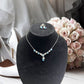 Silver Tone Blue Stone and Crystal Statement Necklace & Matching Drop Earrings 2 - Piece Set - Reed House of Jewels