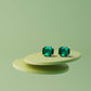 Large Emerald Crystal Square Stud Earrings - Reed House of Jewels