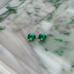 Large Emerald Crystal Square Stud Earrings