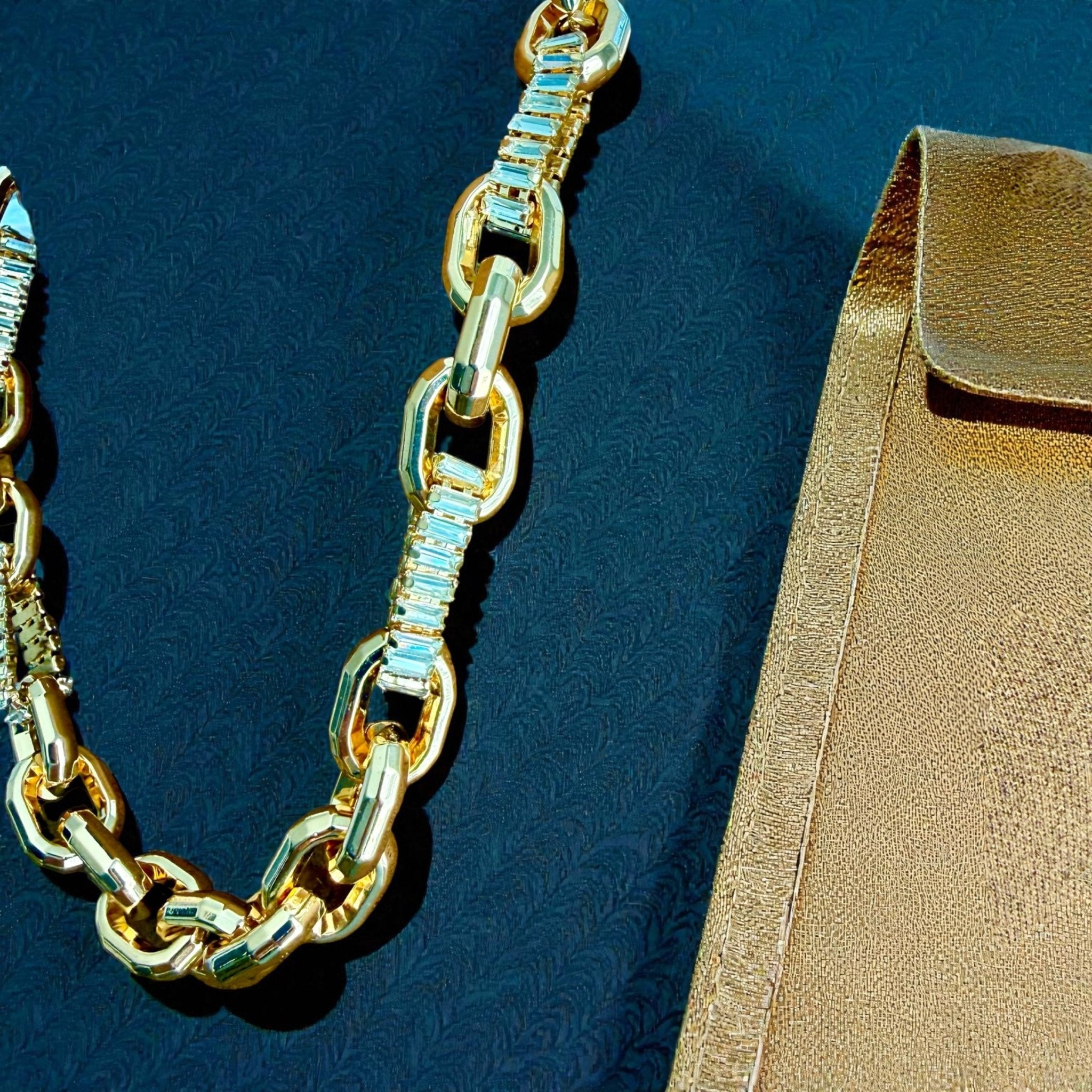 Oversized Chunky Link Collar Necklace with Pave - Reed House of Jewels