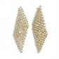 Gold Tone Mesh and Crystal Dangle Earrings
