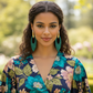 Teal Crystal and Gold Drop Earrings - Reed House of Jewels