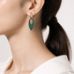 Teal Crystal and Gold Drop Earrings - Reed House of Jewels