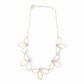 3 Leaf Floral Crystal and Gold Tone Paperclip Necklace - Reed House of Jewels