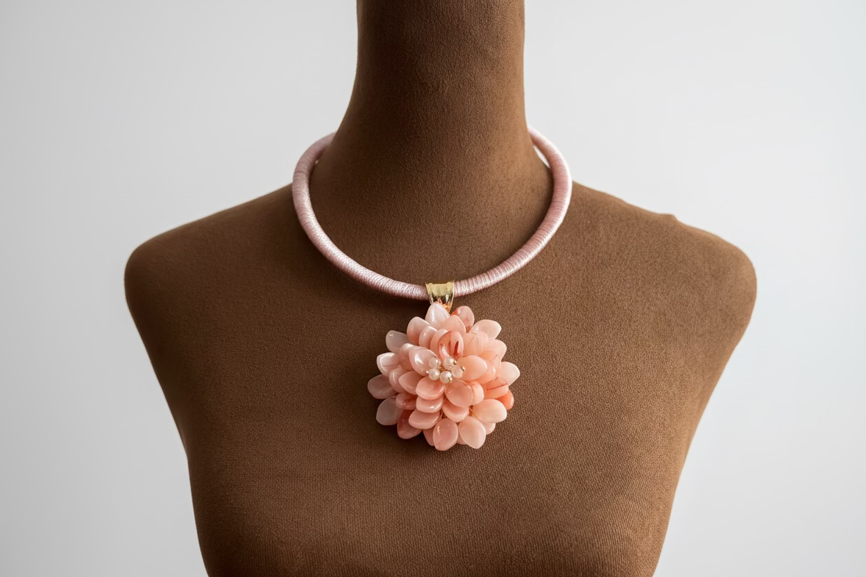 Pink Flower Collar  Sakura Necklace