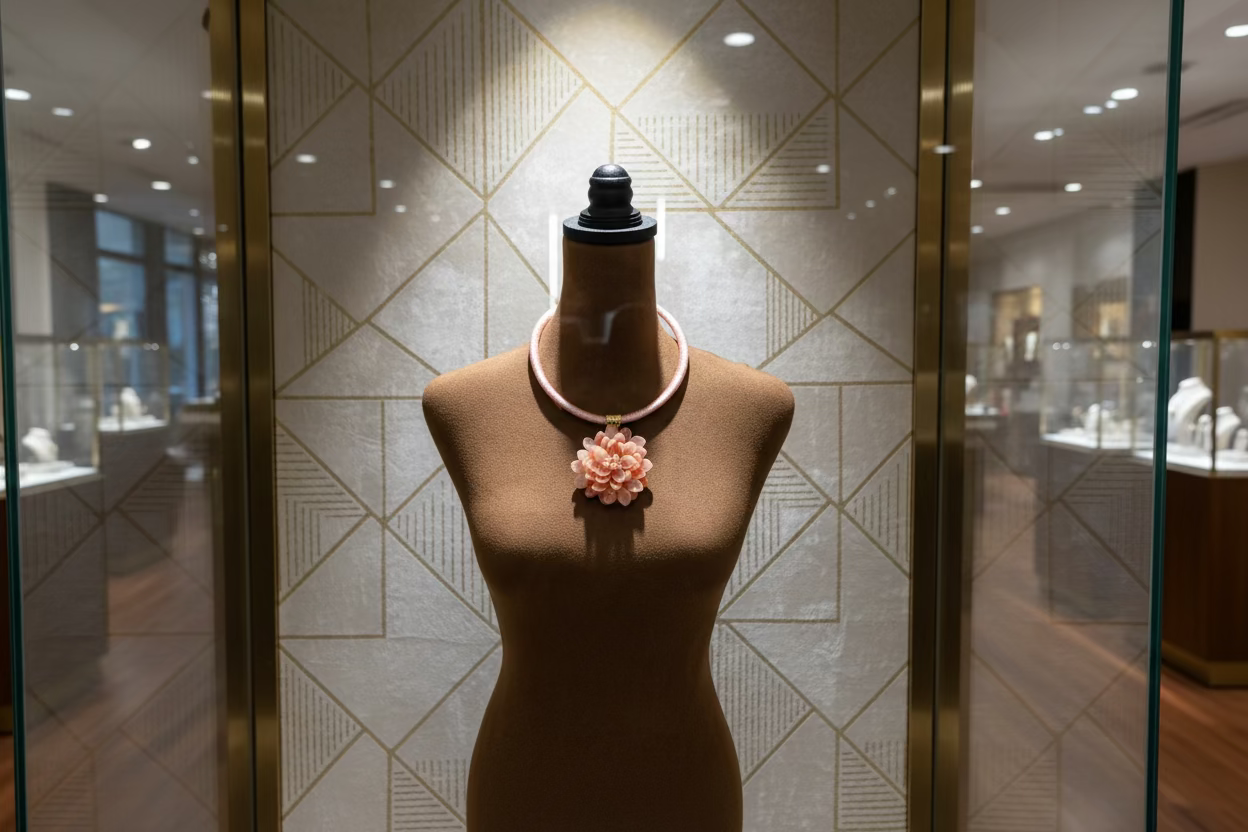 Pink Flower Collar  Sakura Necklace