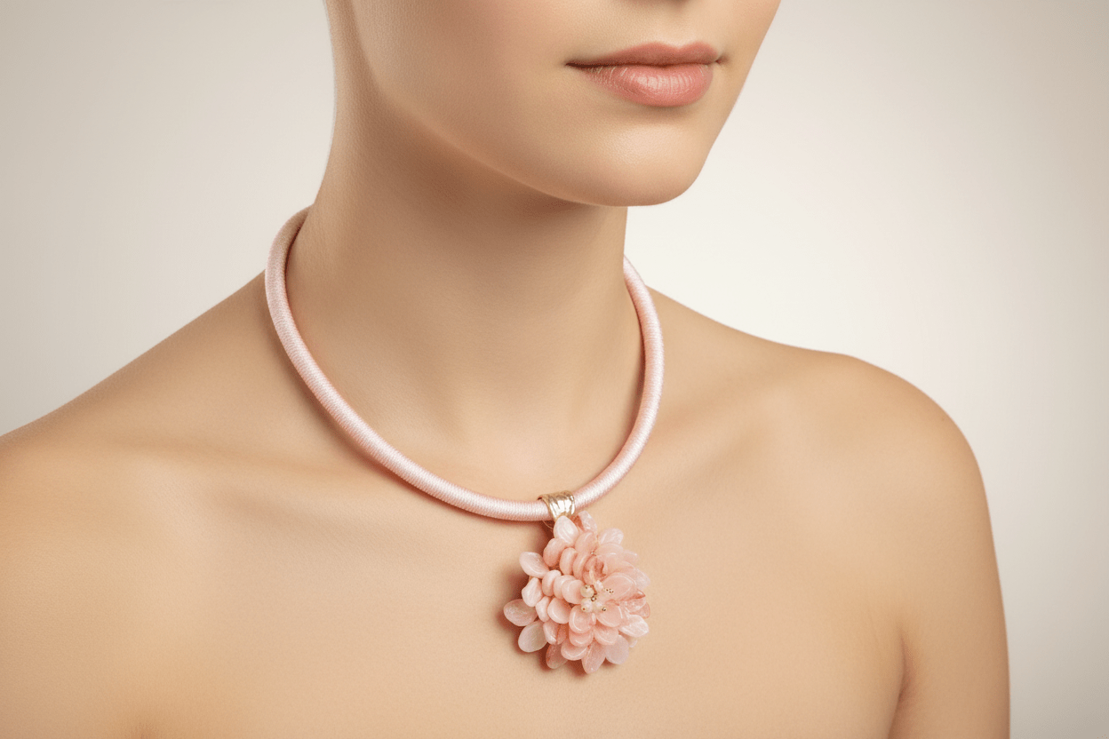 Pink Flower Collar Sakura Necklace - Reed House of Jewels