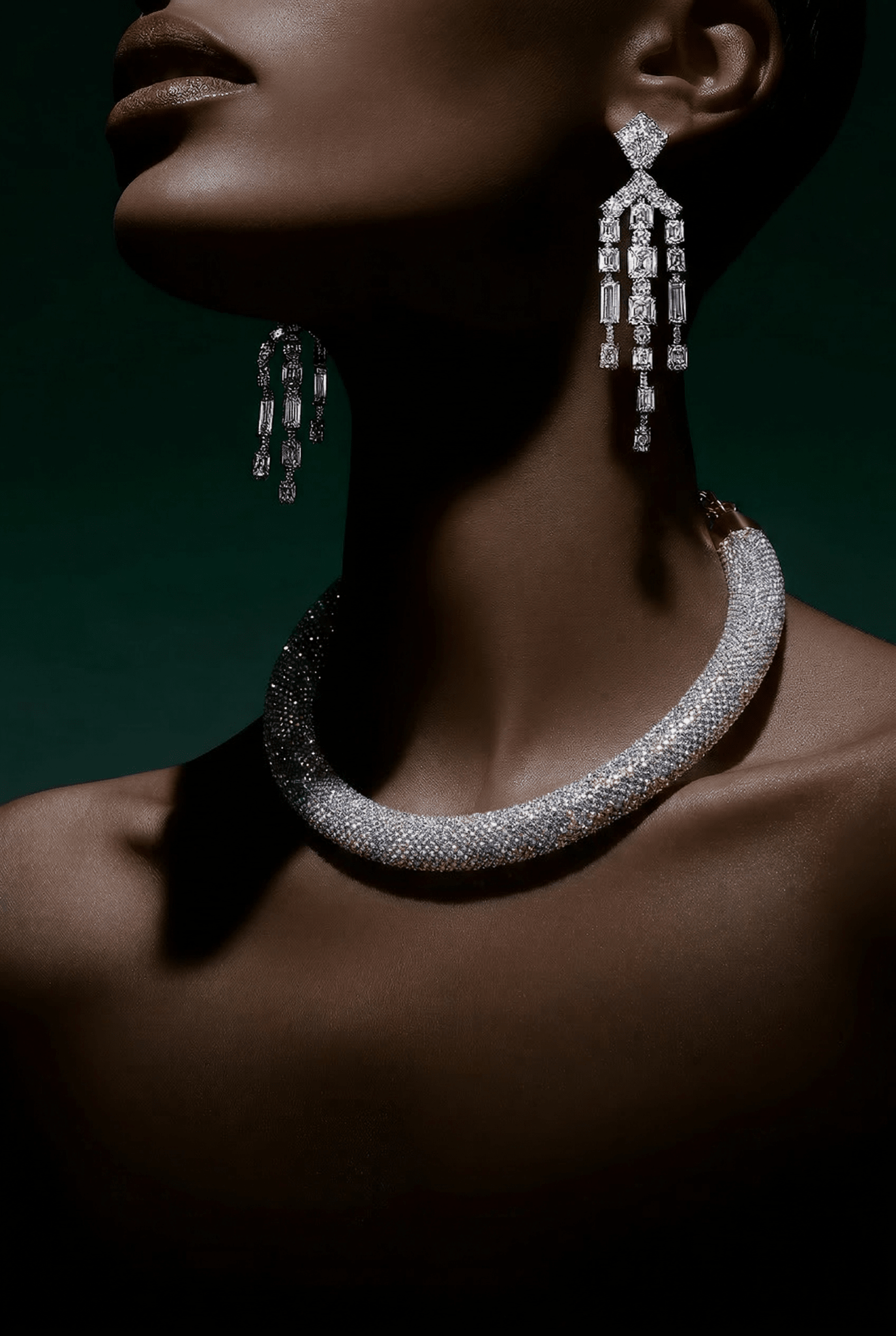 Sparkling Crystal Mesh Collar Choker Necklace - Reed House of Jewels