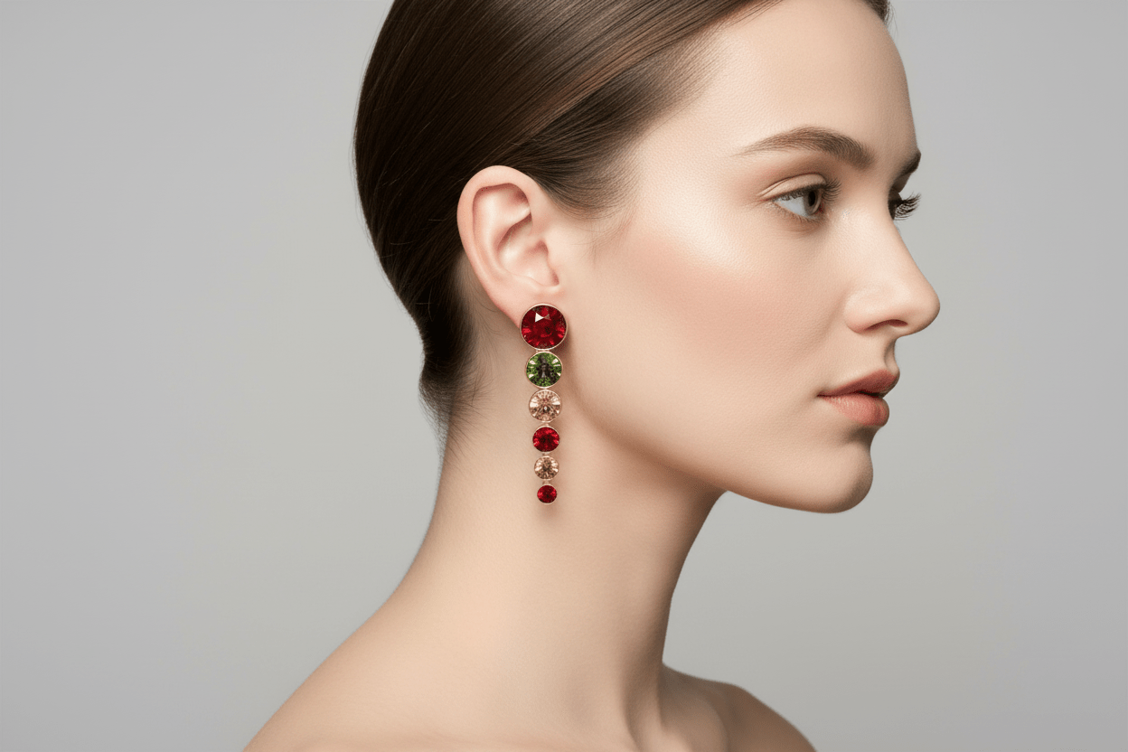 Vibrant Multi - Color Crystal Dangle Statement Earrings - Reed House of Jewels
