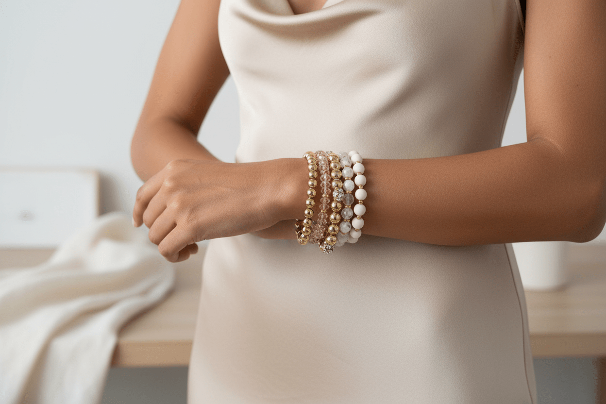 The Rosé & Gold 5 pcs Bracelet Stack - Reed House of Jewels