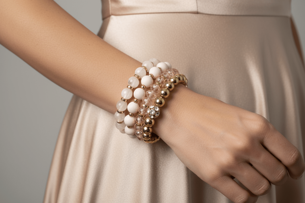 The Rosé & Gold 5 pcs Bracelet Stack - Reed House of Jewels