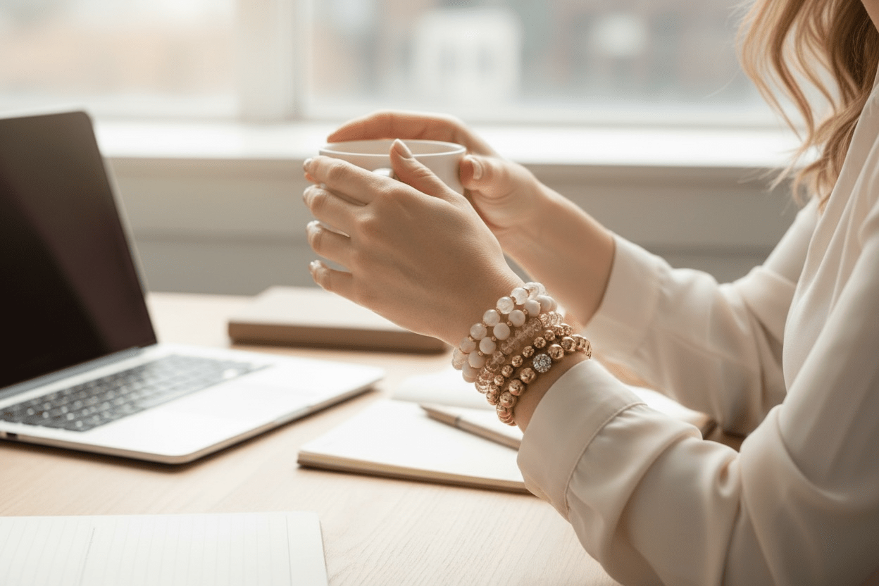 The Rosé & Gold 5 pcs Bracelet Stack - Reed House of Jewels
