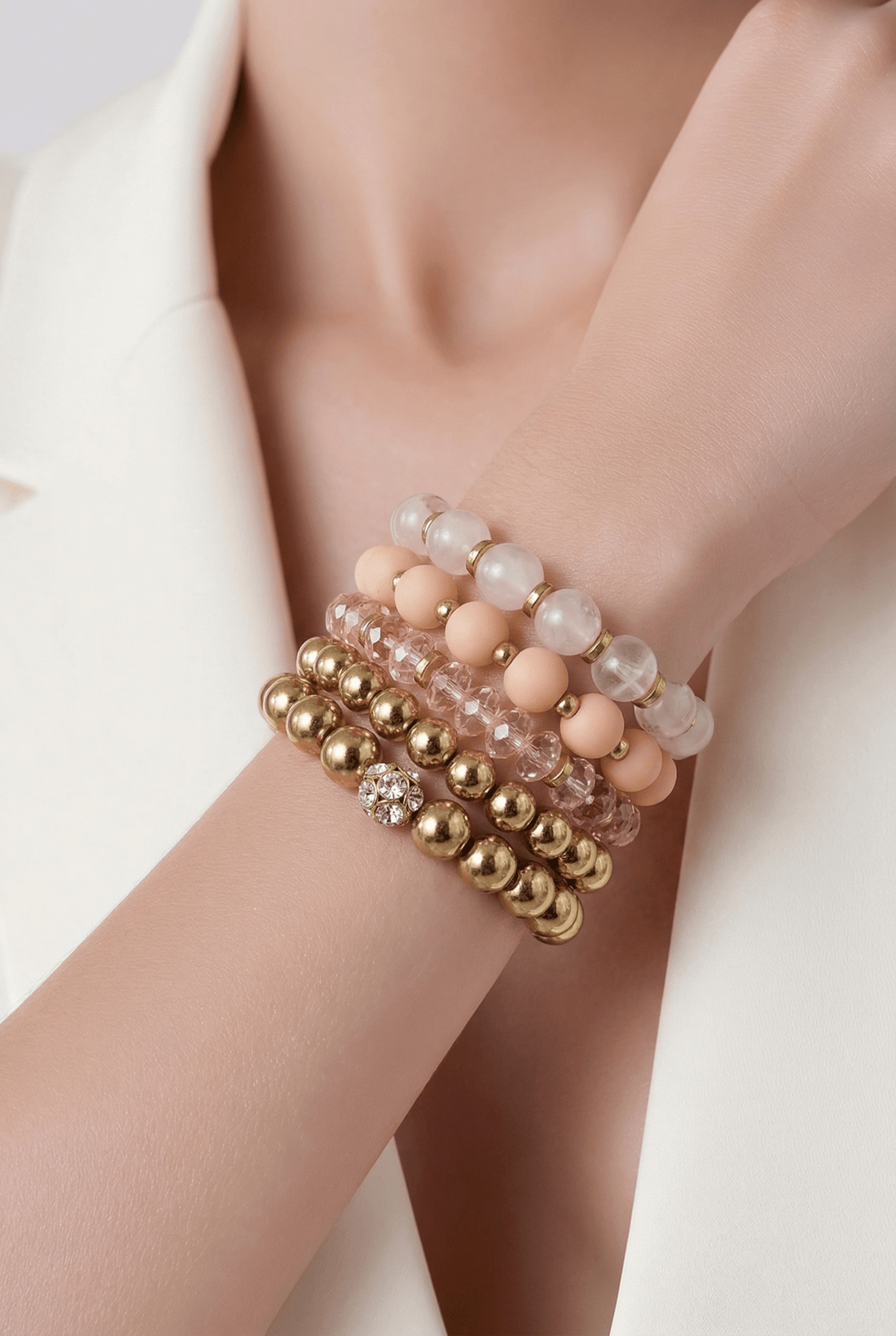 The Rosé & Gold 5 pcs Bracelet Stack - Reed House of Jewels