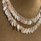 Rose Gold Cascading Petals Layered Necklace and Earrings Set