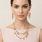 Rose Gold Cascading Petals Layered Necklace and Earrings Set - Reed House of Jewels