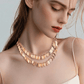 Rose Gold Cascading Petals Layered Necklace and Earrings Set - Reed House of Jewels
