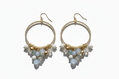 Light Blue and Crystal Drop Hoops - Reed House of Jewels