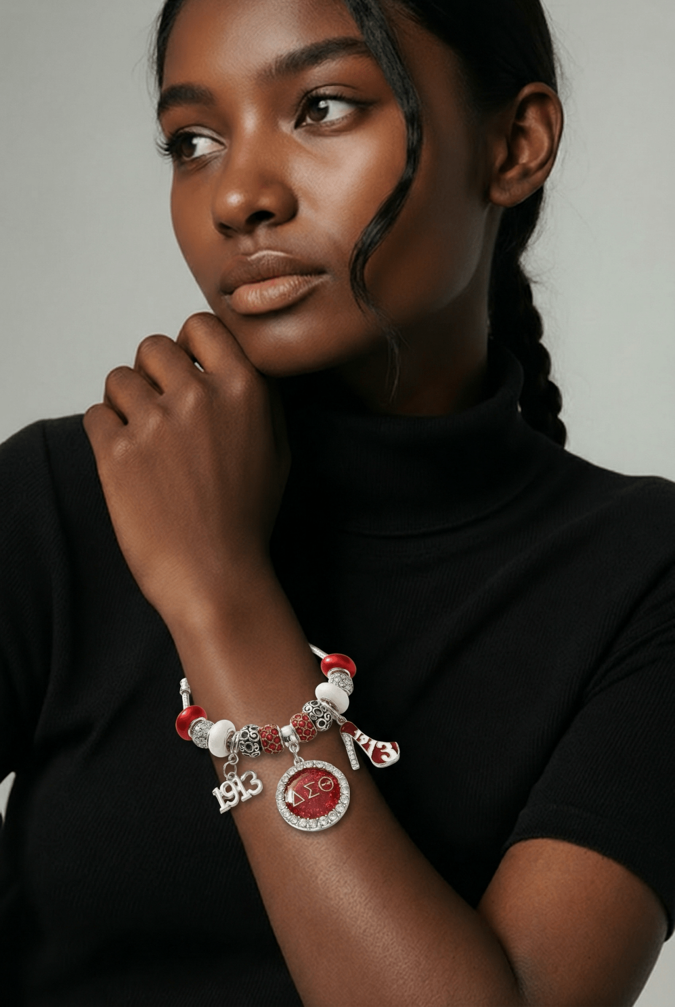 DST Snake Chain Triple Charm Bead Bracelet - Reed House of Jewels