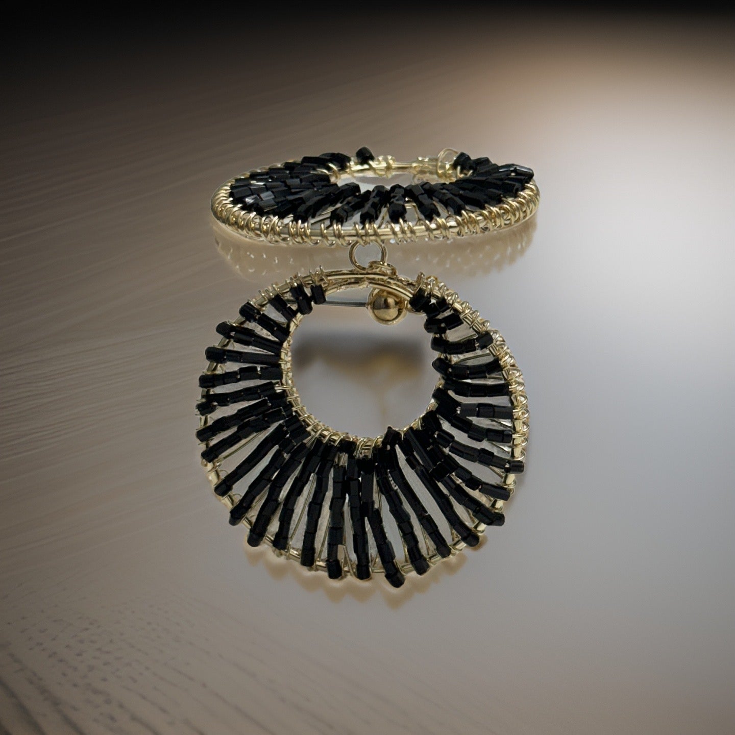 Black Glass Beaded Earrings - Reed House of Jewels