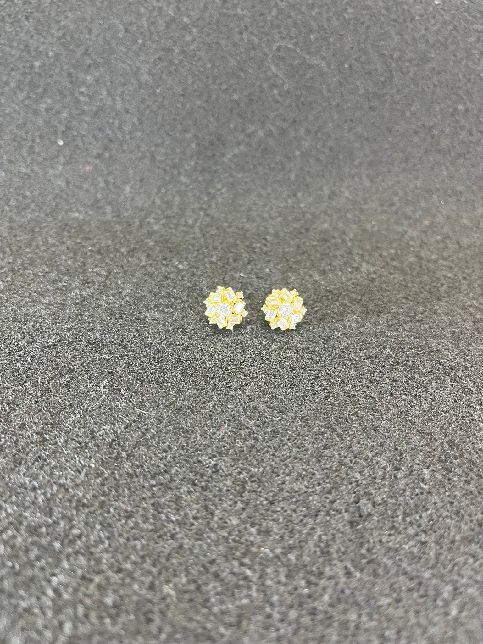 Starburst Gold Tone and Crystal Earrings - Reed House of Jewels