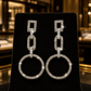 Bridal Crystal Geometric Tiered Drop Earrings