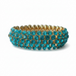 Teal Crystal Statement Stretch Cuff Bracelet
