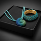 Mermaid Jewels Multi-Strand Teal Crystal Nautilus Shell Necklace