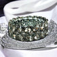 Black Diamond Oval Stone Cluster Stretch Evening Bracelet - Reed House of Jewels