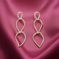 Twisted Triple Open Metal Silver Tone Link Dangle Earrings - Reed House of Jewels