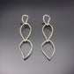 Twisted Triple Open Metal Silver Tone Link Dangle Earrings - Reed House of Jewels