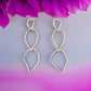 Twisted Triple Open Metal Silver Tone Link Dangle Earrings - Reed House of Jewels