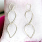 Twisted Triple Open Metal Silver Tone Link Dangle Earrings - Reed House of Jewels