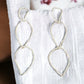 Twisted Triple Open Metal Silver Tone Link Dangle Earrings - Reed House of Jewels