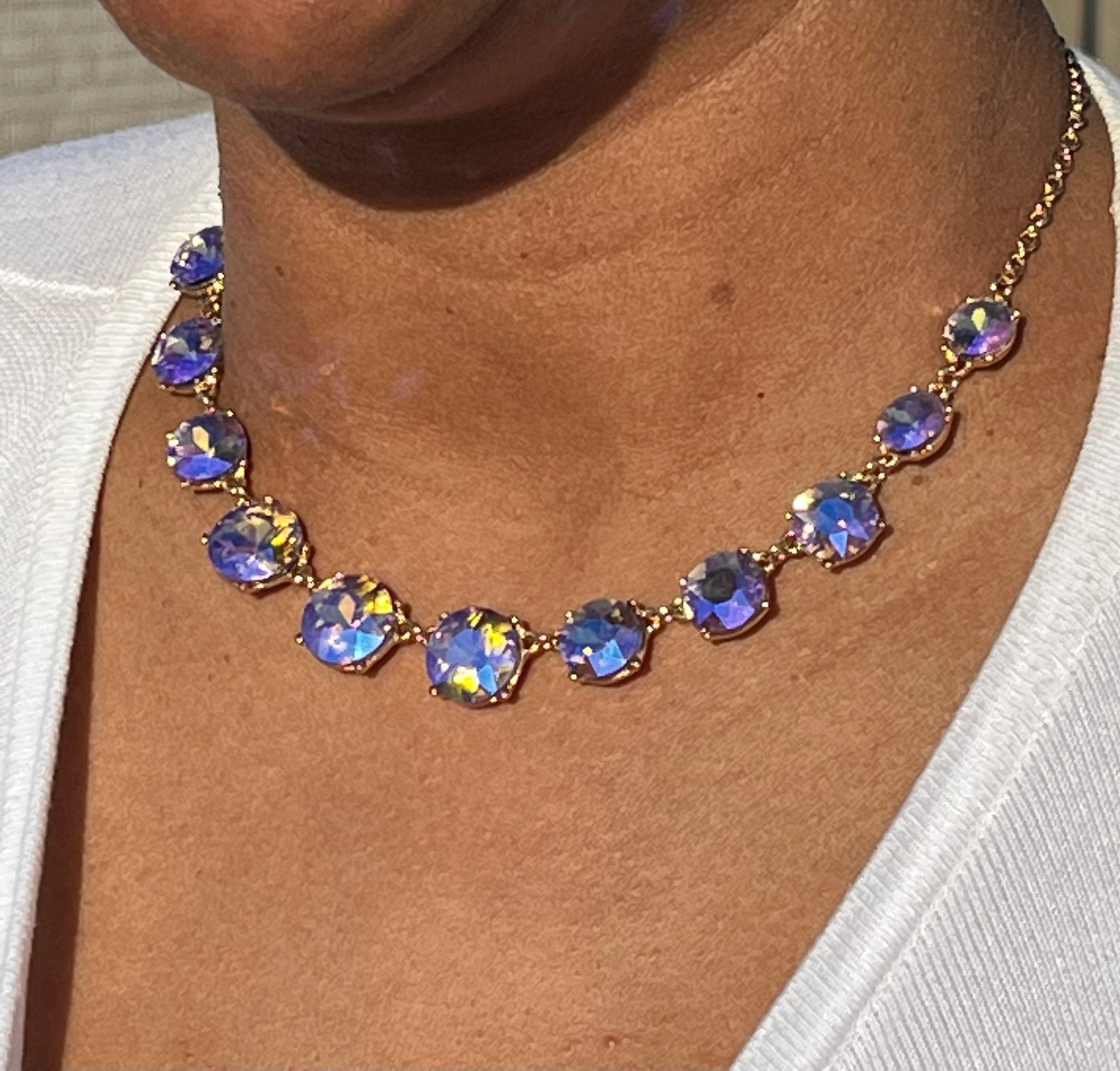 Purple Round Crystal Necklace - Reed House of Jewels