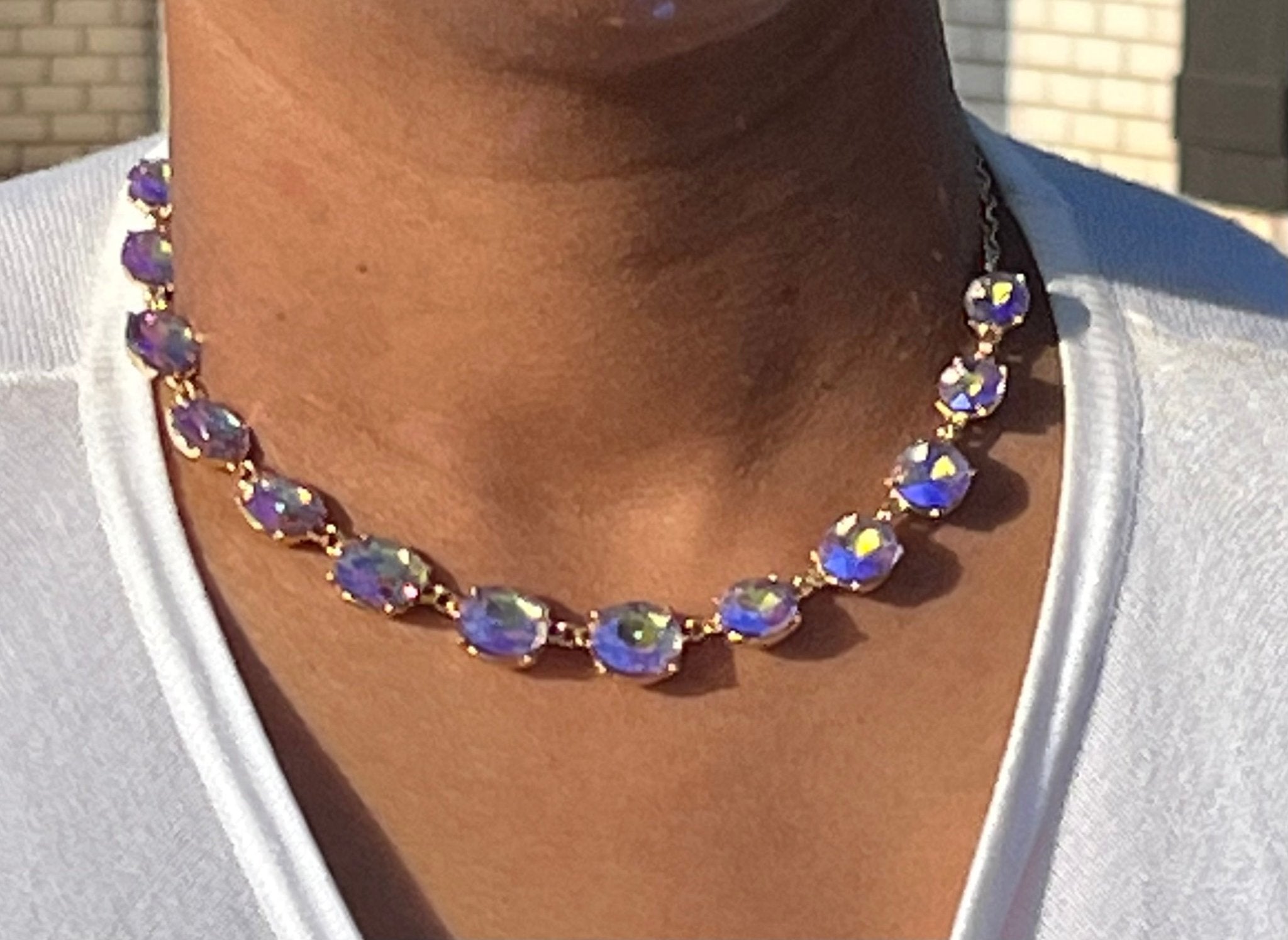 Purple Round Crystal Necklace - Reed House of Jewels