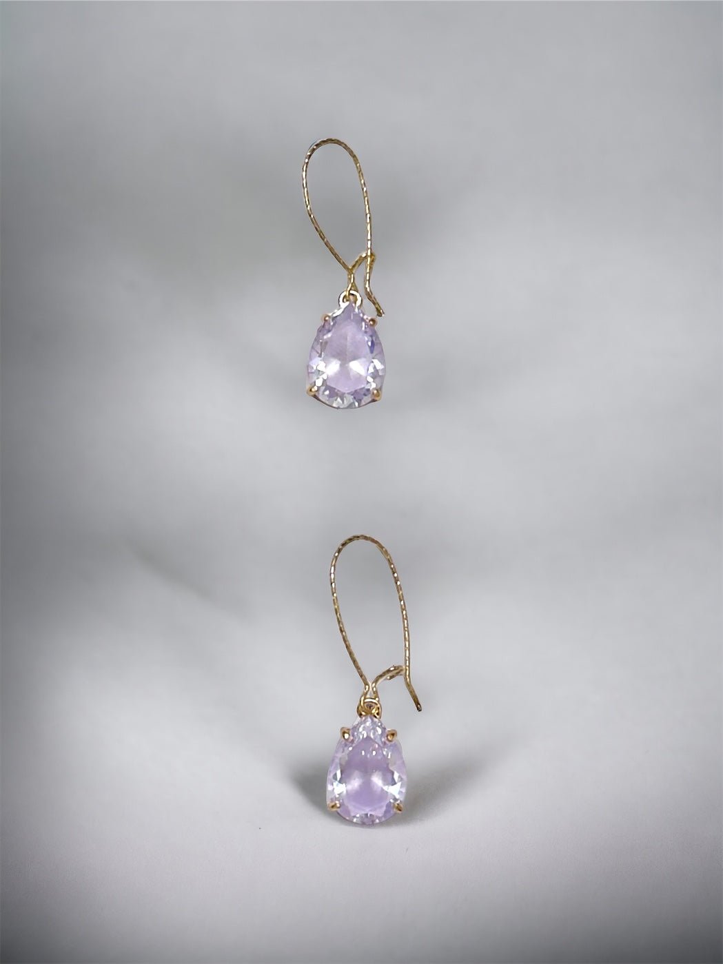 Lilac Pear Shaped Cubic Zirconia Stone Dangle Earrings - Reed House of Jewels