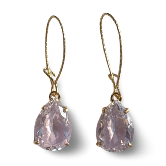 Lilac Pear Shaped Cubic Zirconia Stone Dangle Earrings - Reed House of Jewels