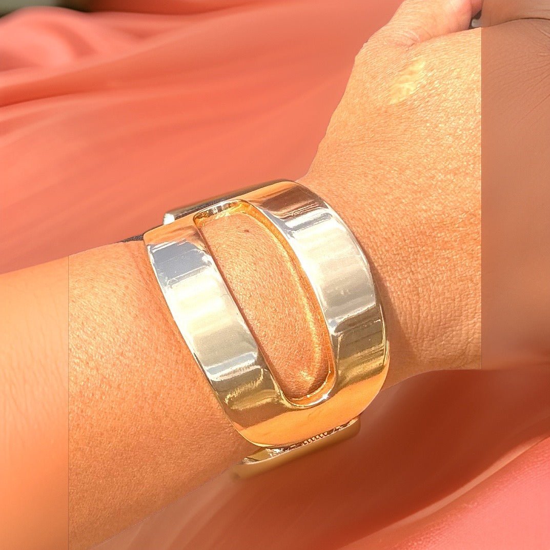 Chunky Oval High Polish Metal Cuff - Reed House of Jewels