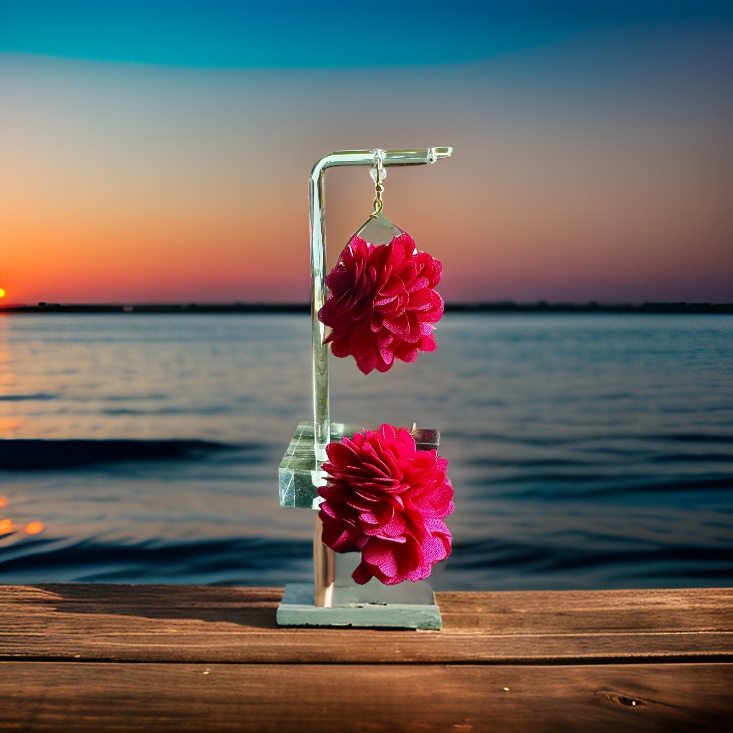 Pink Pom Floral Drop Earrings - Reed House of Jewels