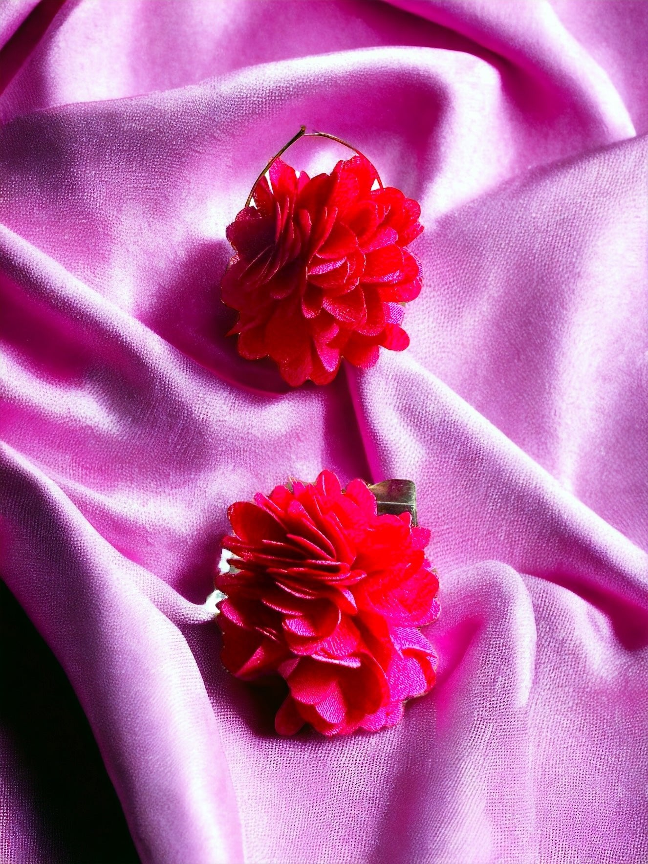 Pink Pom Floral Drop Earrings - Reed House of Jewels