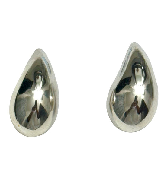 Silver Teardrop Dome Earrings - Reed House of Jewels