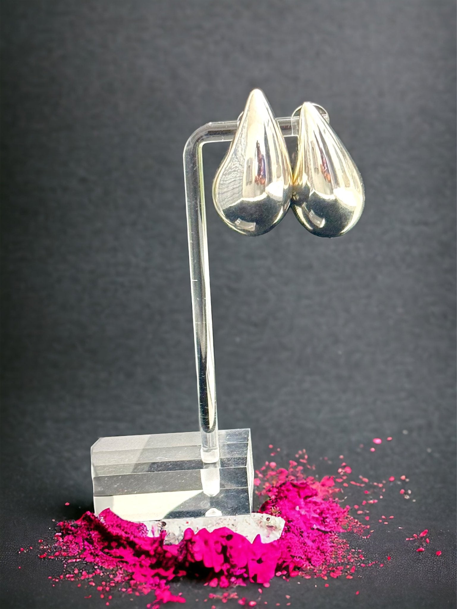 Silver Teardrop Dome Earrings - Reed House of Jewels