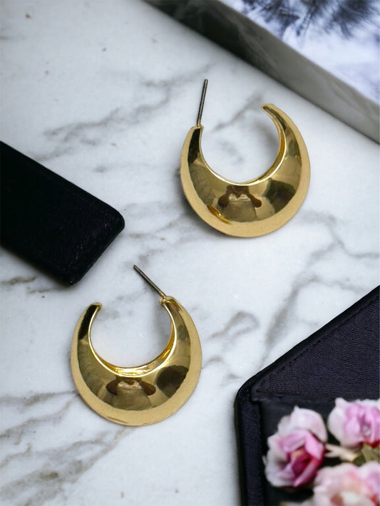 Gold Tone Vintage Dome Hoops - Reed House of Jewels