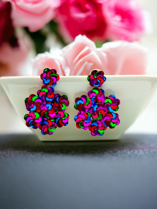 Multicolor Sequins Drop Earrings - Reed House of Jewels