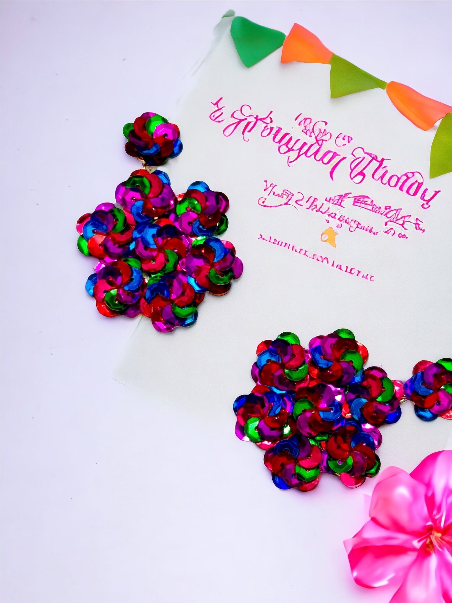 Multicolor Sequins Drop Earrings - Reed House of Jewels