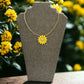 Gold Tone Coil Yellow Flower Pendant Necklace and Drop Earring Set - Reed House of Jewels